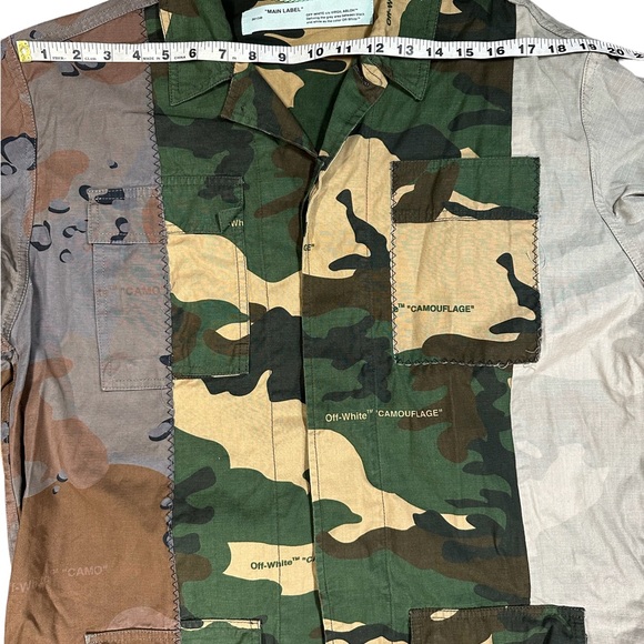 OFF-WHITE RECONSTRUCTED CAMO FIELD JACKET By Virgil Abloh Size Large - Picture 12 of 15